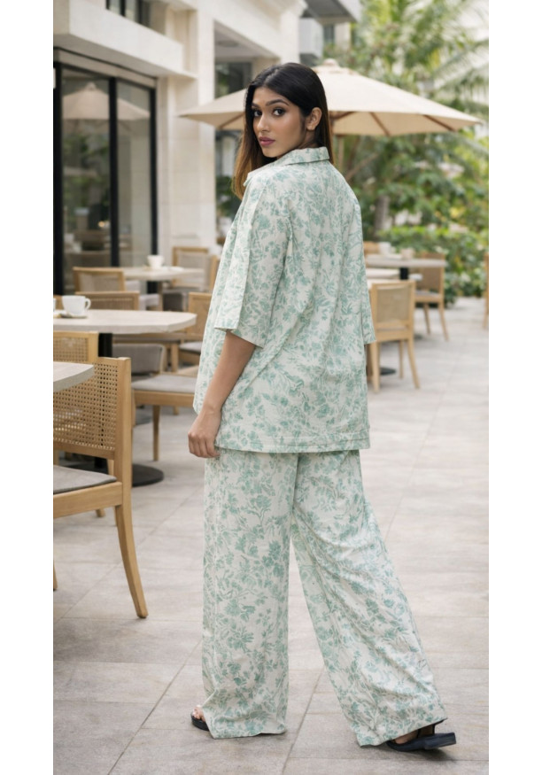 HEILI PRINTED HIGH LOW BLOUSE 